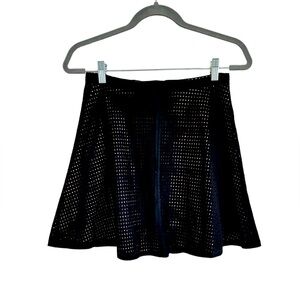 NWT Bcbgmaxazria, Shannon Eyelet cotton A Line Skirt Black Size S